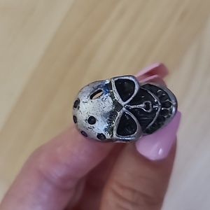 Vintage Silver/Black Skull 💀 Punk Style Ring